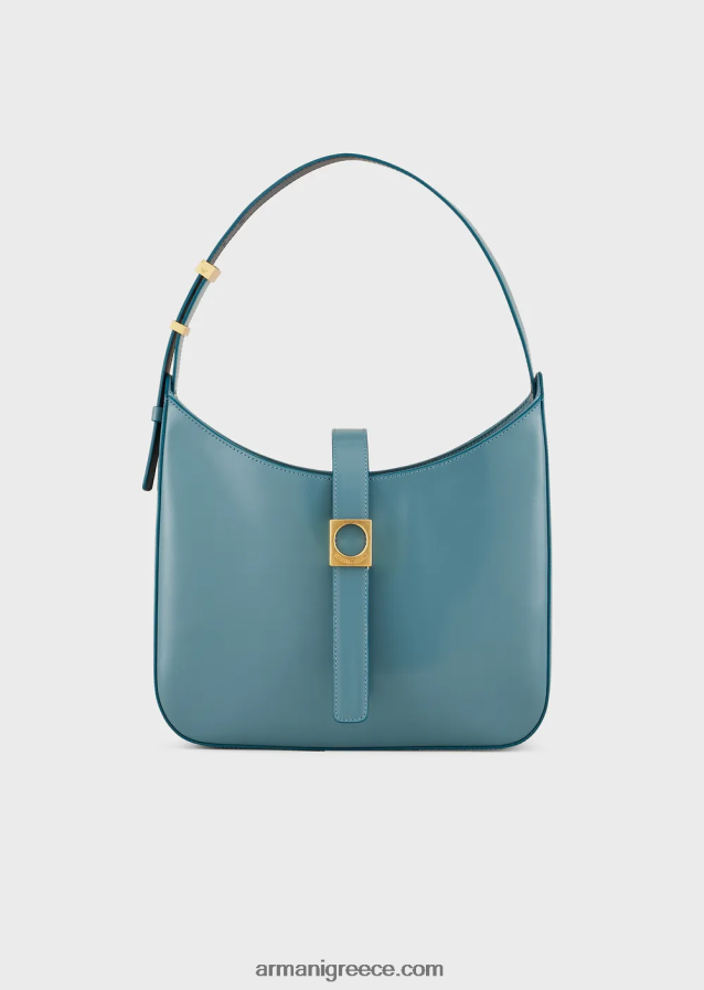 γυναίκες Armani τσάντα hobo από βουρτσισμένο δέρμα 4046R6743 πετρέλαιο