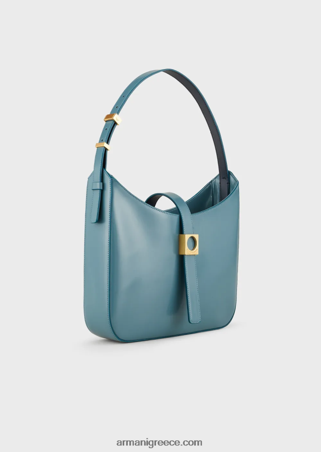 γυναίκες Armani τσάντα hobo από βουρτσισμένο δέρμα 4046R6743 πετρέλαιο