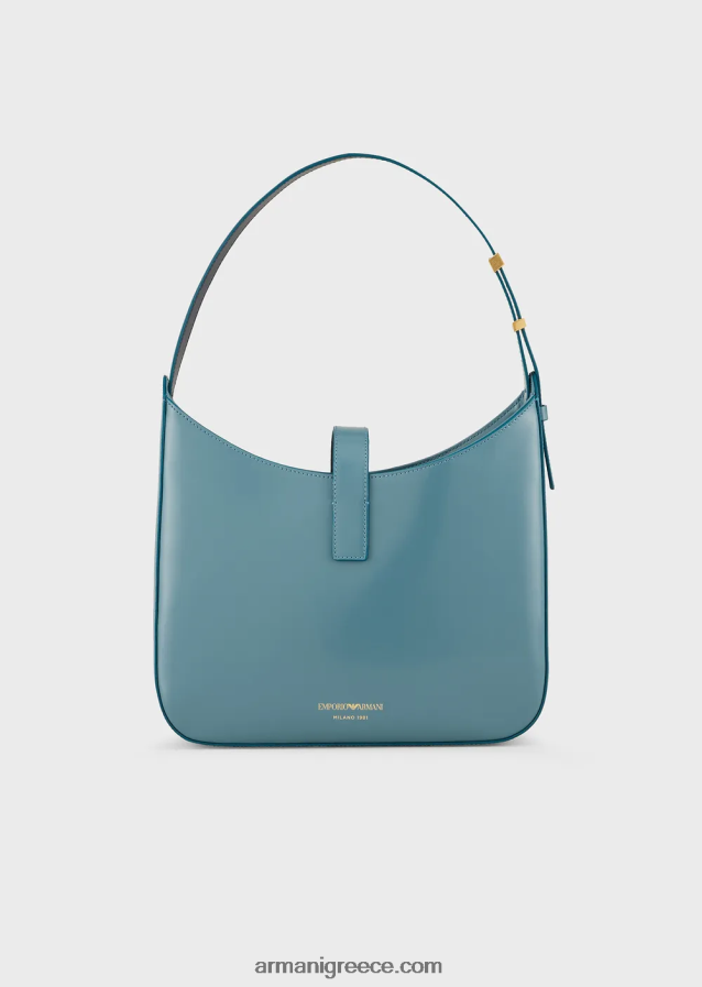 γυναίκες Armani τσάντα hobo από βουρτσισμένο δέρμα 4046R6743 πετρέλαιο