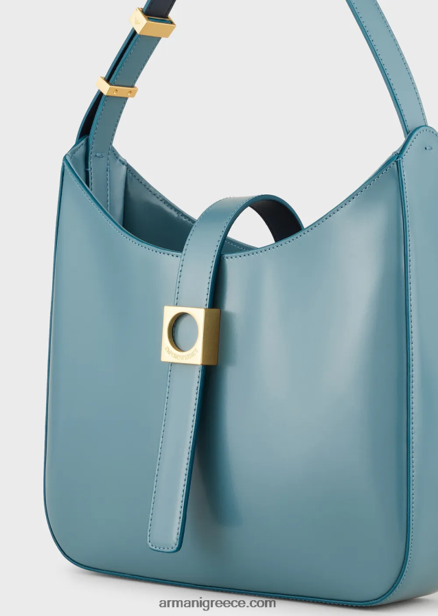 γυναίκες Armani τσάντα hobo από βουρτσισμένο δέρμα 4046R6743 πετρέλαιο