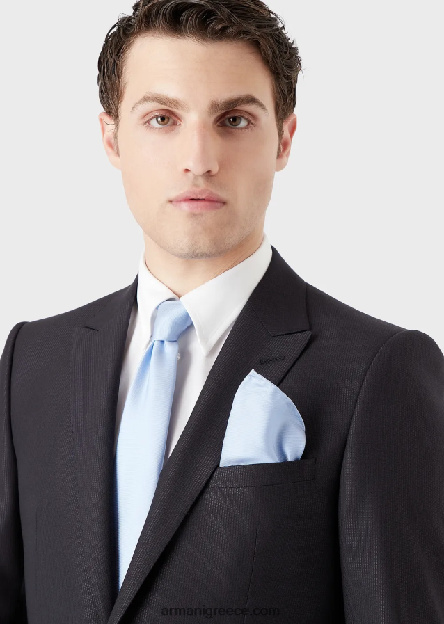 άνδρες Armani Μεταξωτό τετράγωνο τσέπης σε οθωμανικό στυλ 4046R62138 μπλε