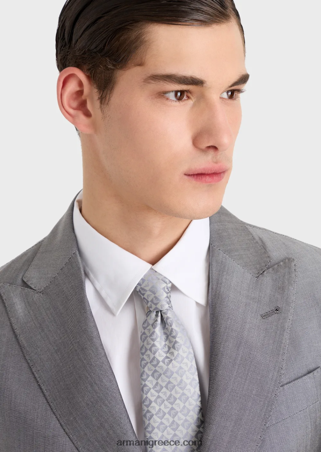 άνδρες Armani καθαρό μεταξωτό αετό και τσεκ ζακάρ γραβάτα 4046R62142