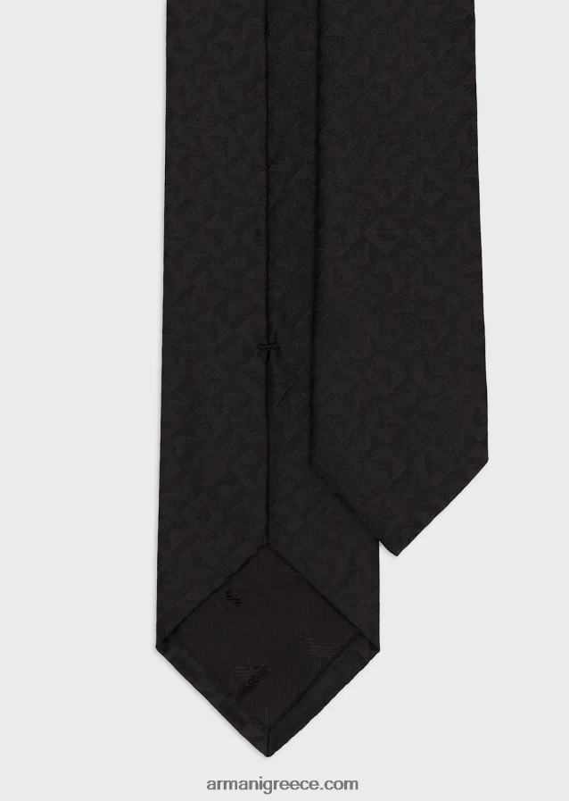 άνδρες Armani μονόγραμμα από καθαρό μετάξι επιταγή ζακάρ γραβάτα 4046R62144