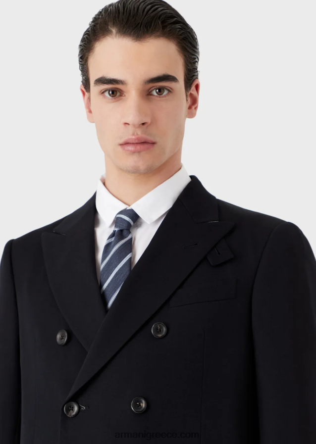 άνδρες Armani ριγέ ζακάρ γραβάτα από καθαρό μετάξι 4046R62147