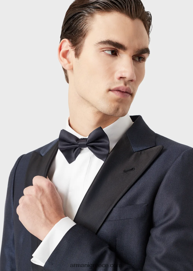 άνδρες Armani Οθωμανικό παπιγιόν από καθαρό μετάξι 4046R62149 ναυτικό μπλε