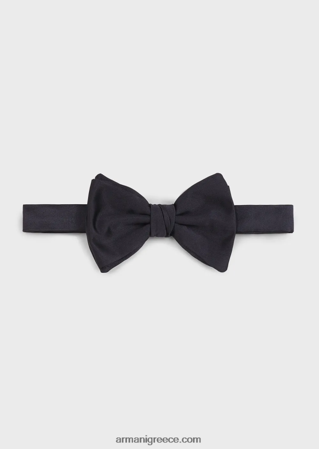 άνδρες Armani παπιγιόν από καθαρό μεταξωτό με μικρομοτίβο ζακάρ 4046R62151 μεσάνυχτα μπλε