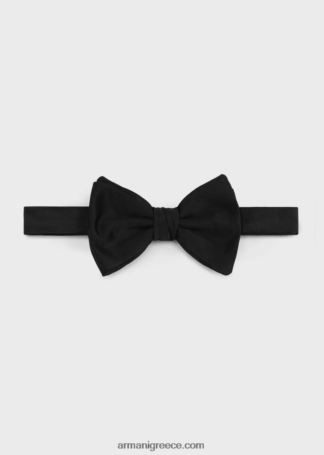 άνδρες Armani παπιγιόν από καθαρό μεταξωτό με μικρομοτίβο ζακάρ 4046R62152 μαύρος