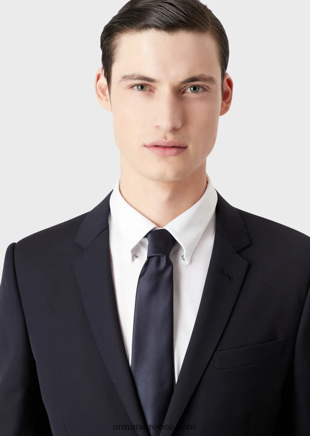 άνδρες Armani καθαρό μεταξωτό δέσιμο 4046R62162 ναυτικό μπλε