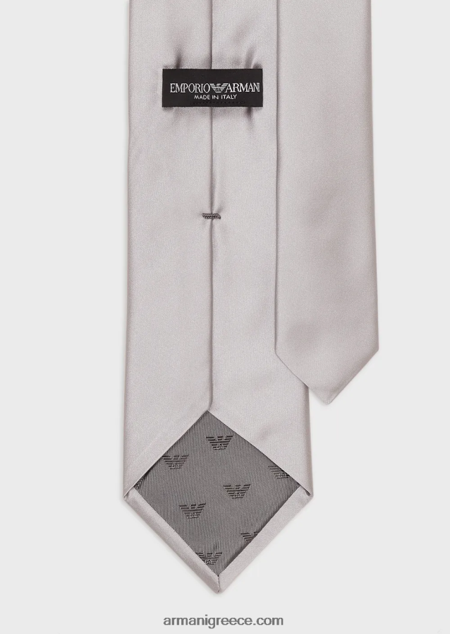 άνδρες Armani καθαρό μεταξωτό δέσιμο 4046R62163 ασήμι