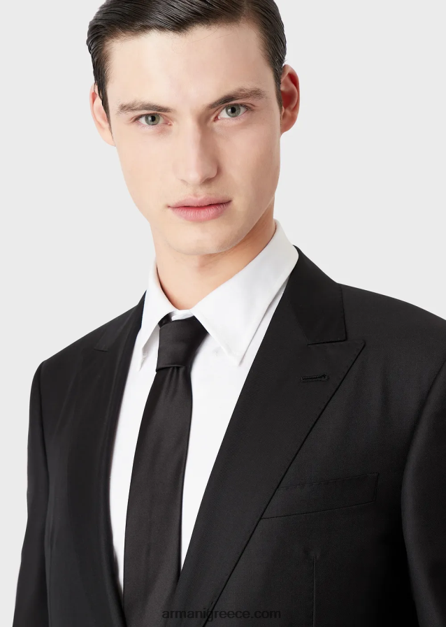 άνδρες Armani καθαρό μεταξωτό δέσιμο 4046R62164 μαύρος
