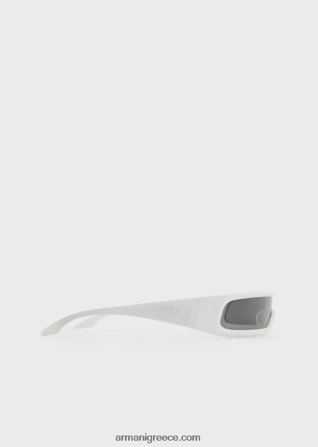 άνδρες Armani ορθογώνια γυαλιά ηλίου 4046R62262 άσπρο