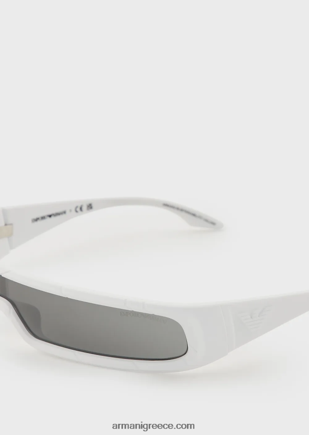 άνδρες Armani ορθογώνια γυαλιά ηλίου 4046R62262 άσπρο