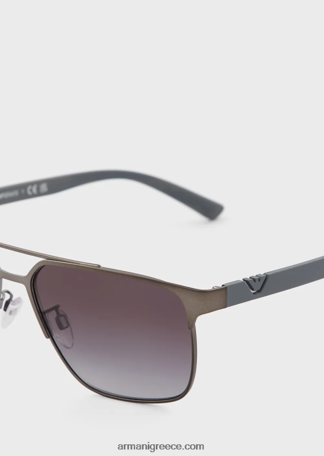 άνδρες Armani τετράγωνα γυαλιά ηλίου 4046R62267 ασήμι