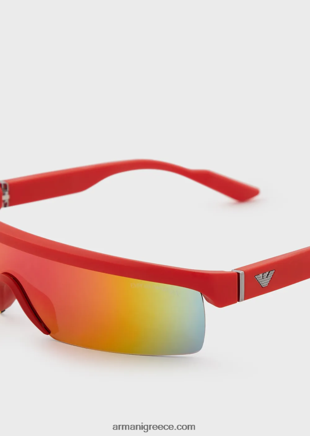 άνδρες Armani ορθογώνια γυαλιά ηλίου με εναλλάξιμους φακούς 4046R62276 πορτοκάλι