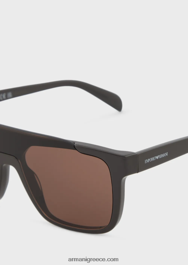 άνδρες Armani τετράγωνα γυαλιά ηλίου 4046R62279 καφέ