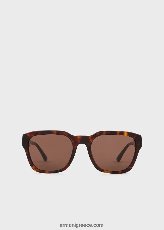 άνδρες Armani τετράγωνα γυαλιά ηλίου 4046R62283 σκούρο καφέ