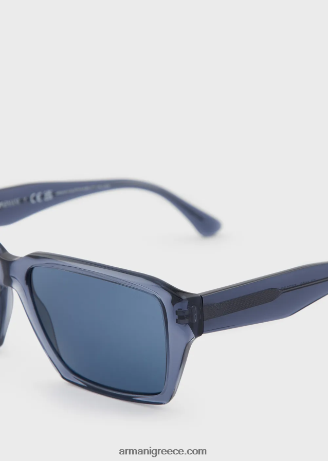 άνδρες Armani ορθογώνια γυαλιά ηλίου 4046R62289 μπλε