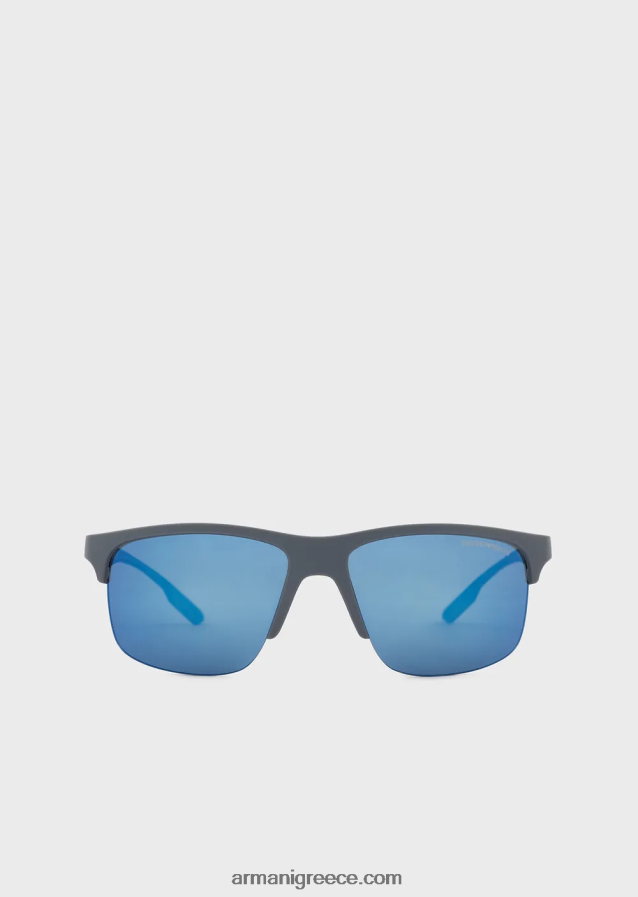 άνδρες Armani ορθογώνια γυαλιά ηλίου 4046R62291 γκρί