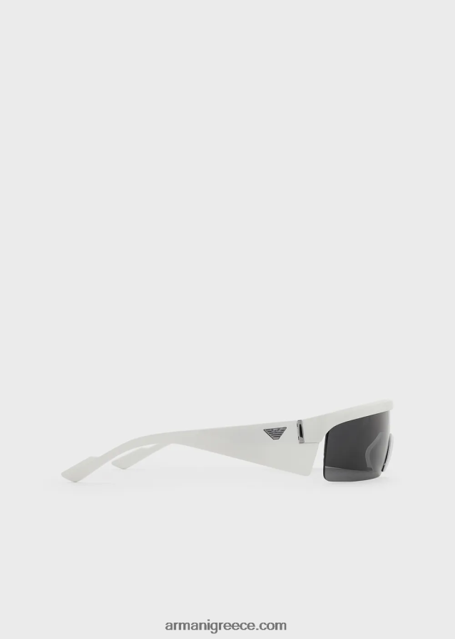 άνδρες Armani ορθογώνια γυαλιά ηλίου με εναλλάξιμους φακούς 4046R62299 άσπρο