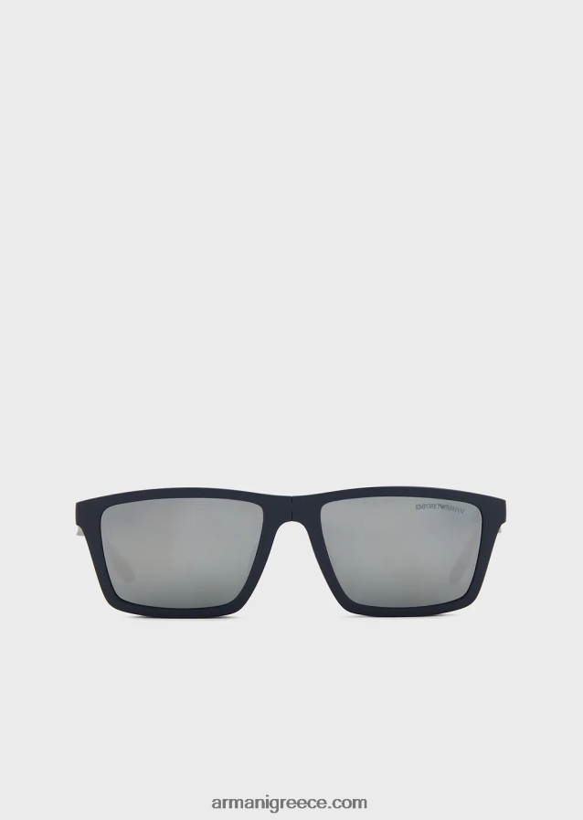 άνδρες Armani ορθογώνια γυαλιά ηλίου με εναλλάξιμους φακούς 4046R62324 ΠΟΛΕΜΙΚΟ ΝΑΥΤΙΚΟ