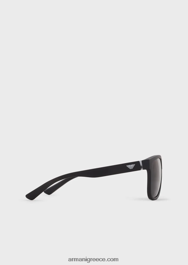 άνδρες Armani ορθογώνια γυαλιά ηλίου με εναλλάξιμους κροτάφους 4046R62329 μαύρος