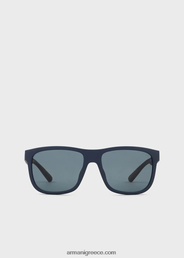 άνδρες Armani ορθογώνια γυαλιά ηλίου με εναλλάξιμους κροτάφους 4046R62330 σκούρο μπλε