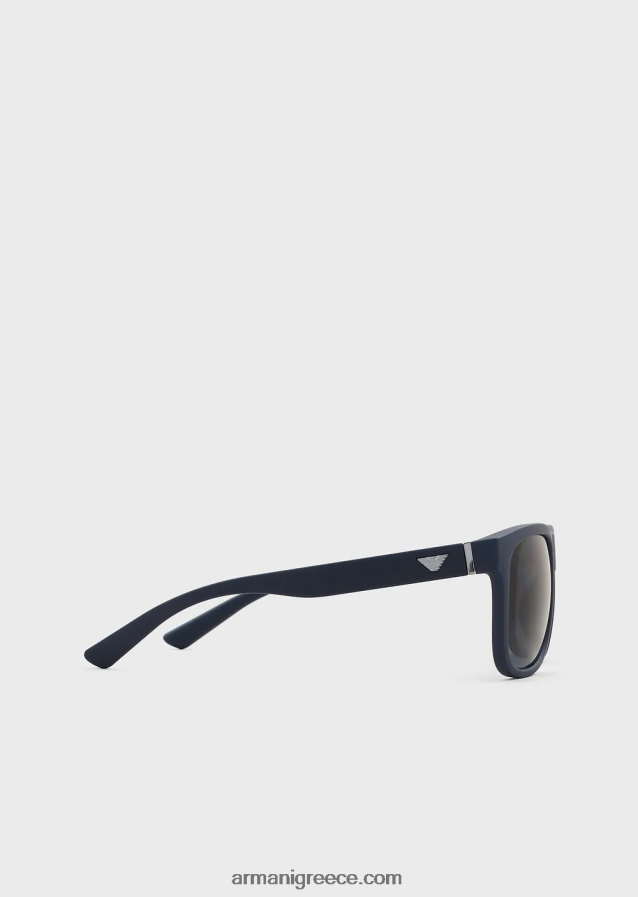 άνδρες Armani ορθογώνια γυαλιά ηλίου με εναλλάξιμους κροτάφους 4046R62330 σκούρο μπλε