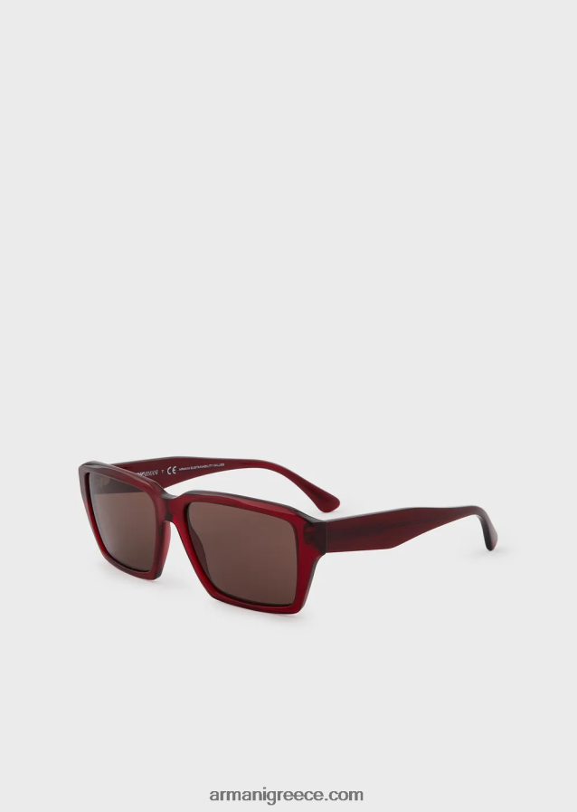 άνδρες Armani ορθογώνια γυαλιά ηλίου 4046R62335 σκούρο καφέ