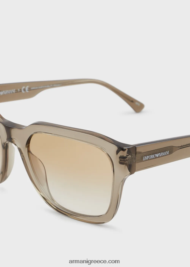 άνδρες Armani τετράγωνα γυαλιά ηλίου 4046R62347 στρατιωτικό πράσινο