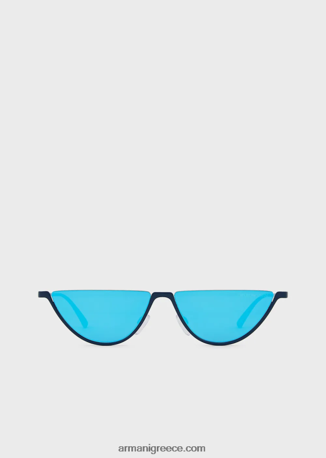 άνδρες Armani οβάλ γυαλιά ηλίου 4046R62348 μπλε