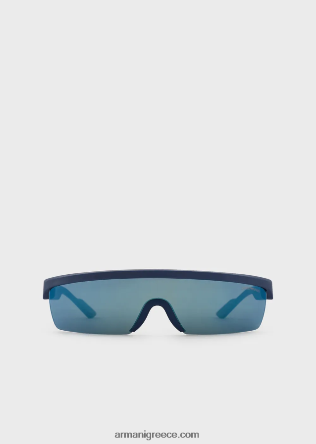 άνδρες Armani ορθογώνια γυαλιά ηλίου με εναλλάξιμους φακούς 4046R62349 μπλε