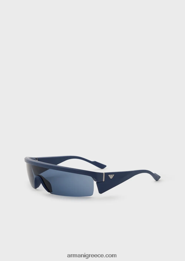 άνδρες Armani ορθογώνια γυαλιά ηλίου με εναλλάξιμους φακούς 4046R62349 μπλε