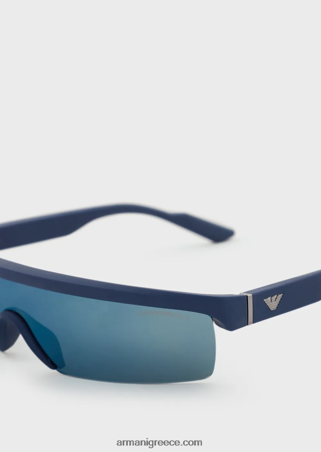 άνδρες Armani ορθογώνια γυαλιά ηλίου με εναλλάξιμους φακούς 4046R62349 μπλε