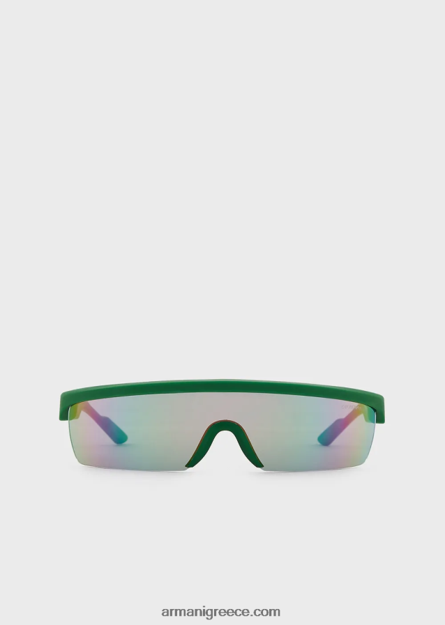 άνδρες Armani ορθογώνια γυαλιά ηλίου με εναλλάξιμους φακούς 4046R62362 πράσινος
