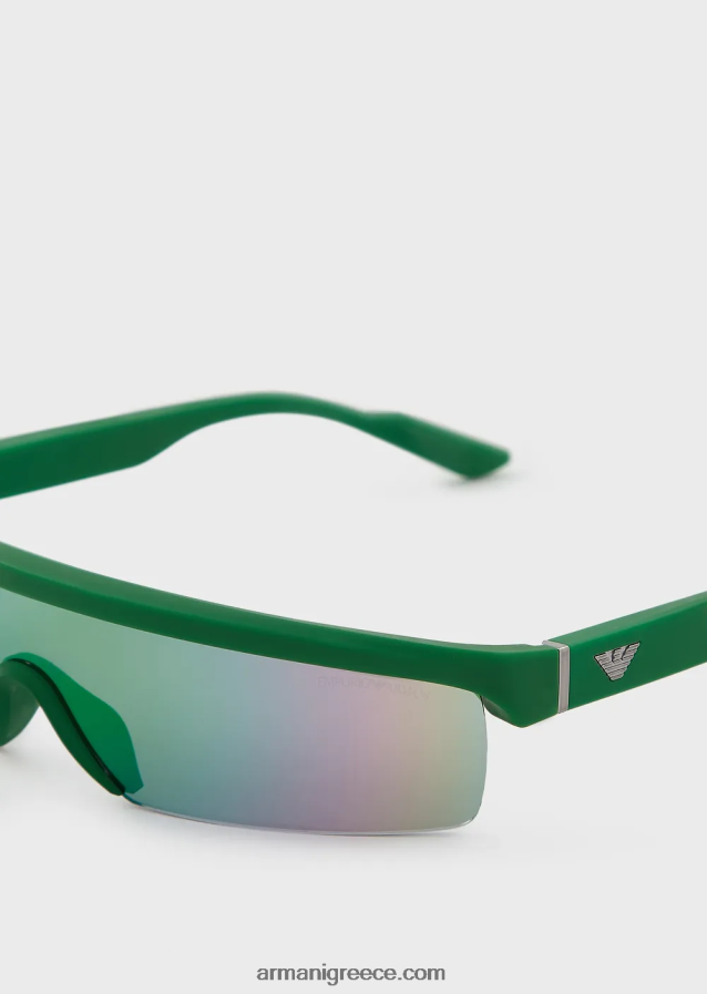 άνδρες Armani ορθογώνια γυαλιά ηλίου με εναλλάξιμους φακούς 4046R62362 πράσινος