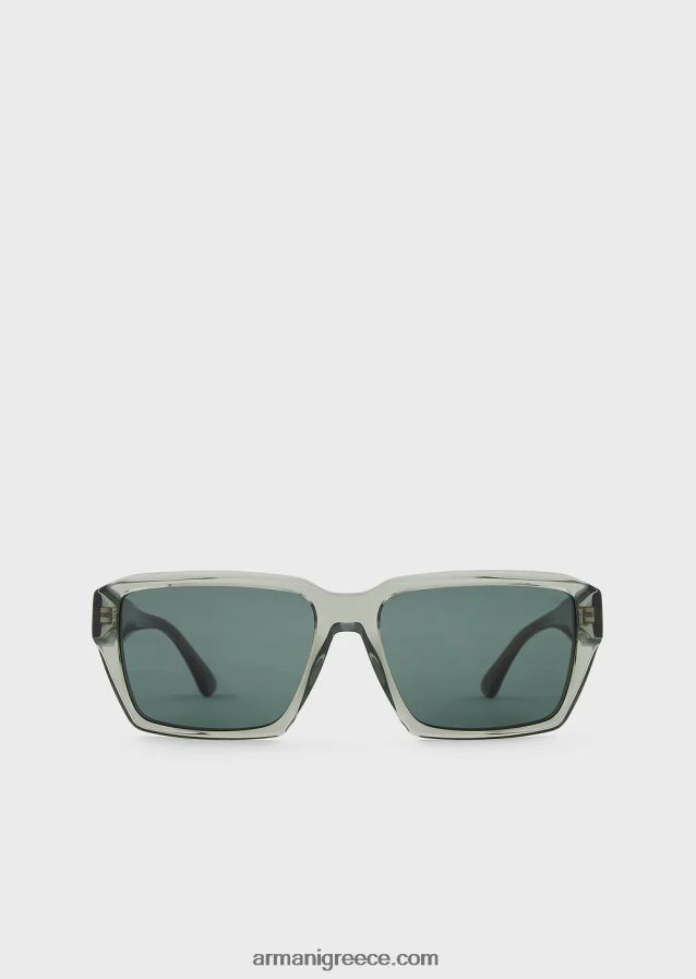 άνδρες Armani ορθογώνια γυαλιά ηλίου 4046R62367 πράσινος