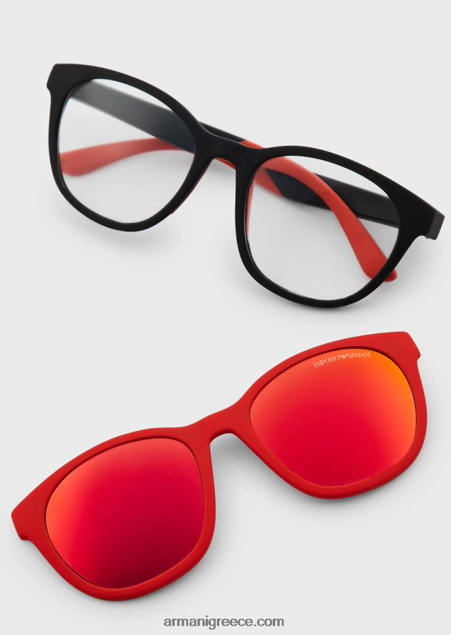 άνδρες Armani γυαλιά ηλίου junior σε σχήμα παντο με φακούς με κλιπ 4046R62336