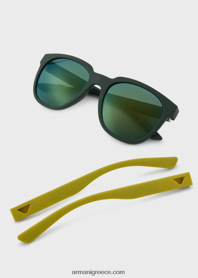 άνδρες Armani γυαλιά ηλίου panto με εναλλάξιμους κροτάφους 4046R62297