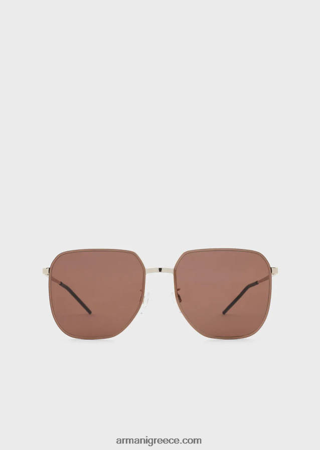 άνδρες Armani unisex τετράγωνα γυαλιά ηλίου 4046R62281 χρυσός