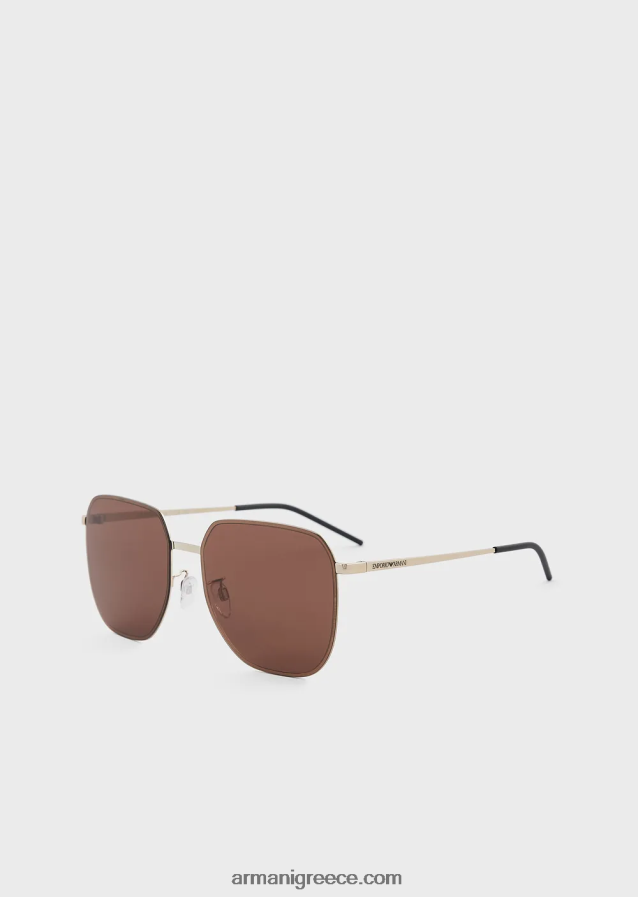 άνδρες Armani unisex τετράγωνα γυαλιά ηλίου 4046R62281 χρυσός