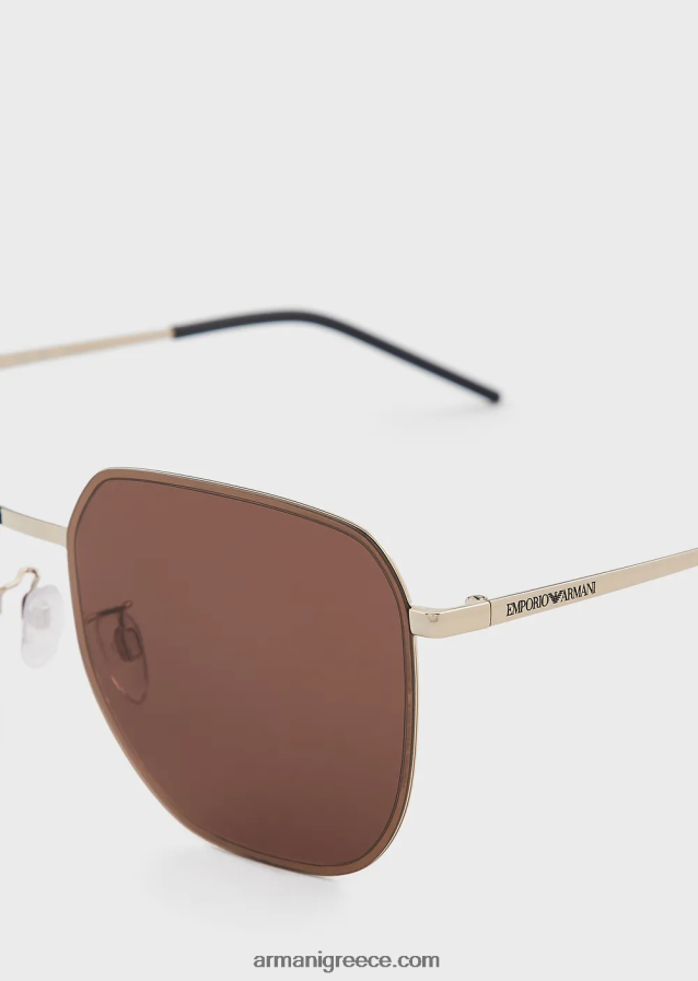 άνδρες Armani unisex τετράγωνα γυαλιά ηλίου 4046R62281 χρυσός