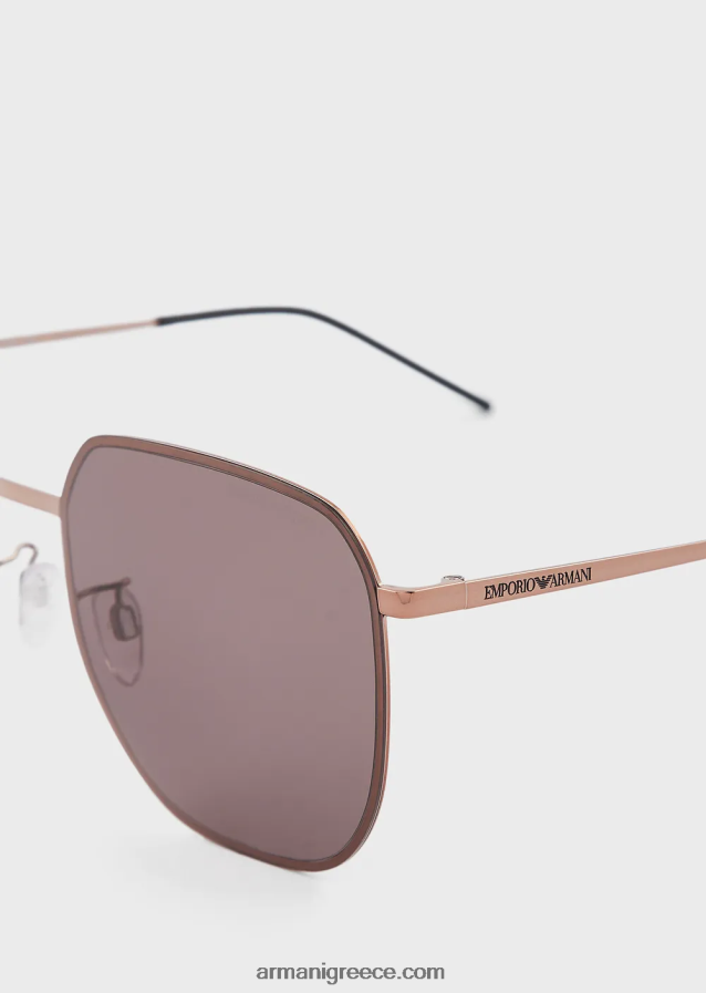 άνδρες Armani unisex τετράγωνα γυαλιά ηλίου 4046R62317 ροζ χρυσός