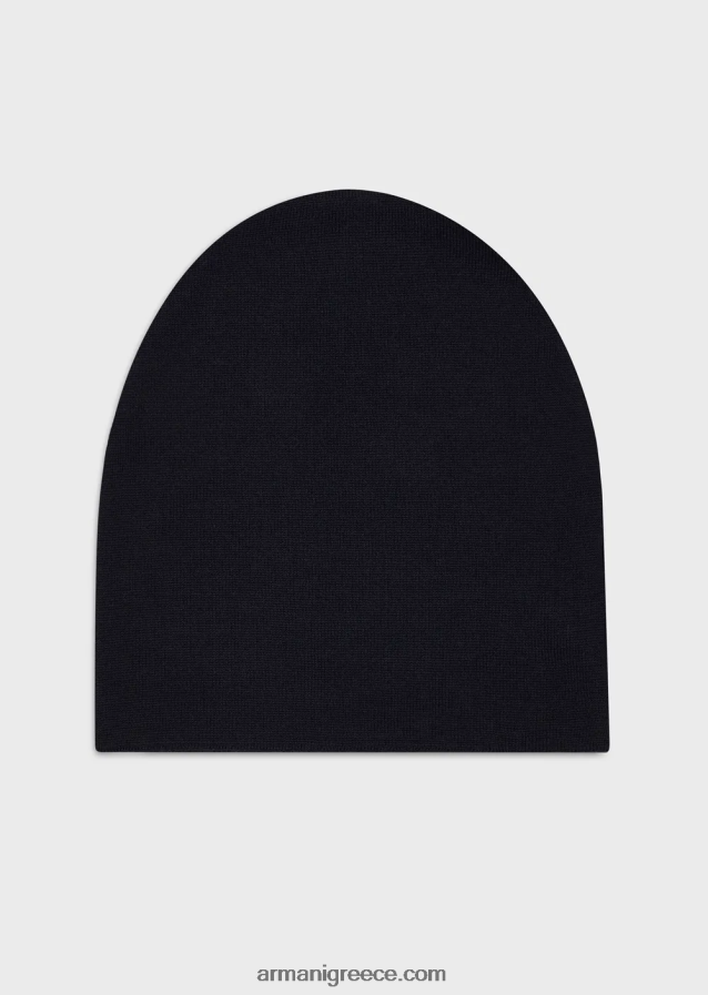 άνδρες Armani Μάλλινη μπανιέ με ζακάρ γράμματα 4046R62037 ναυτικό μπλε