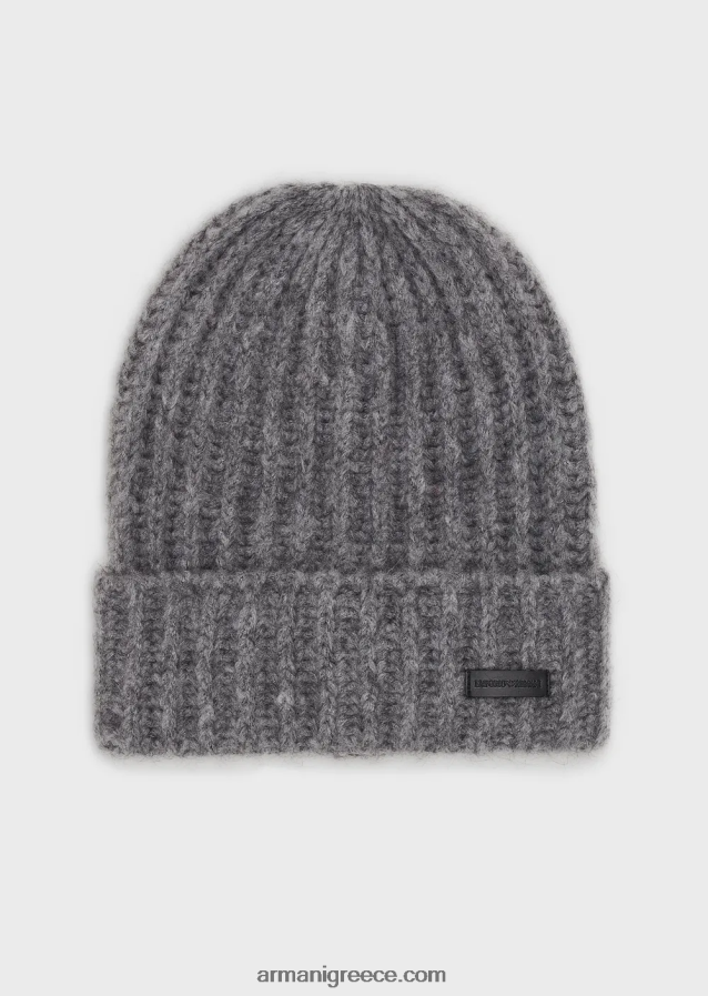 άνδρες Armani Μοχέρ μαλλί με ραβδώσεις μεγάλου μεγέθους 4046R62038