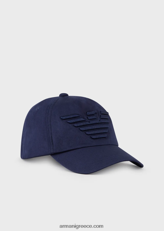 άνδρες Armani Καπέλο του μπέιζμπολ με κεντημένο υπερμεγέθη αετό 4046R62046 πρότυπο