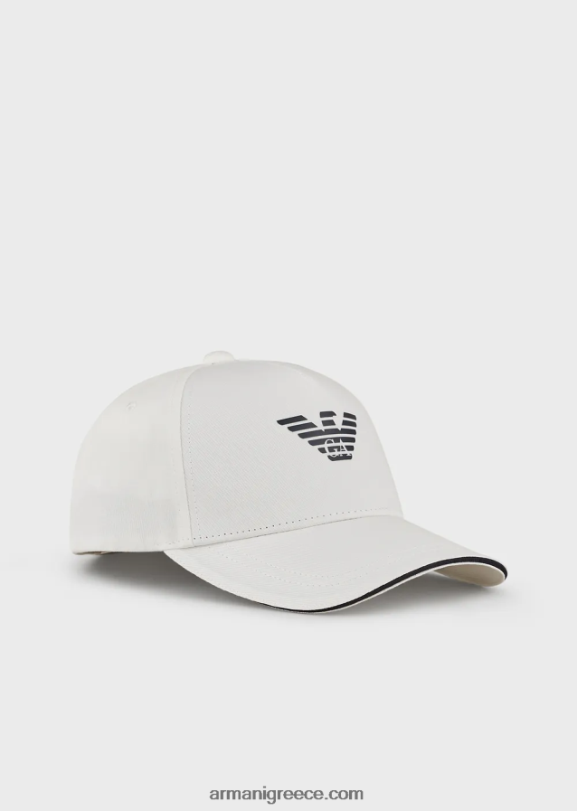 άνδρες Armani καπέλο μπέιζμπολ με αετό 4046R62049 άσπρο