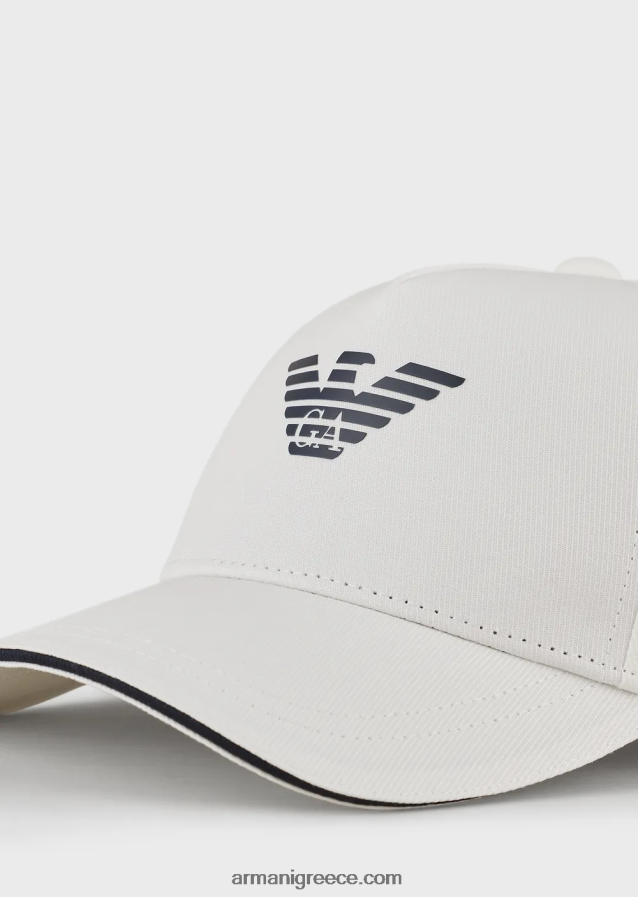 άνδρες Armani καπέλο μπέιζμπολ με αετό 4046R62049 άσπρο