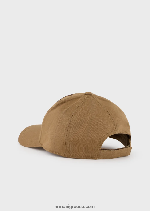 άνδρες Armani βιώσιμη συλλογή καπέλο μπέιζμπολ από οργανικό βαμβάκι με μεγάλο κέντημα 4046R62060