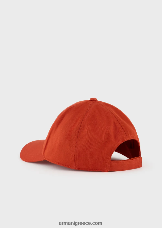 άνδρες Armani βιώσιμη συλλογή καπέλο μπέιζμπολ από οργανικό βαμβάκι με μεγάλο κέντημα 4046R62061