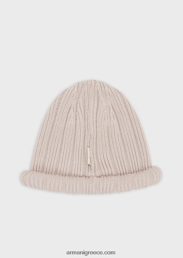 άνδρες Armani βιώσιμη συλλογή από οργανικό βαμβάκι με ραβδώσεις με γυρισμένο γείσο 4046R62063